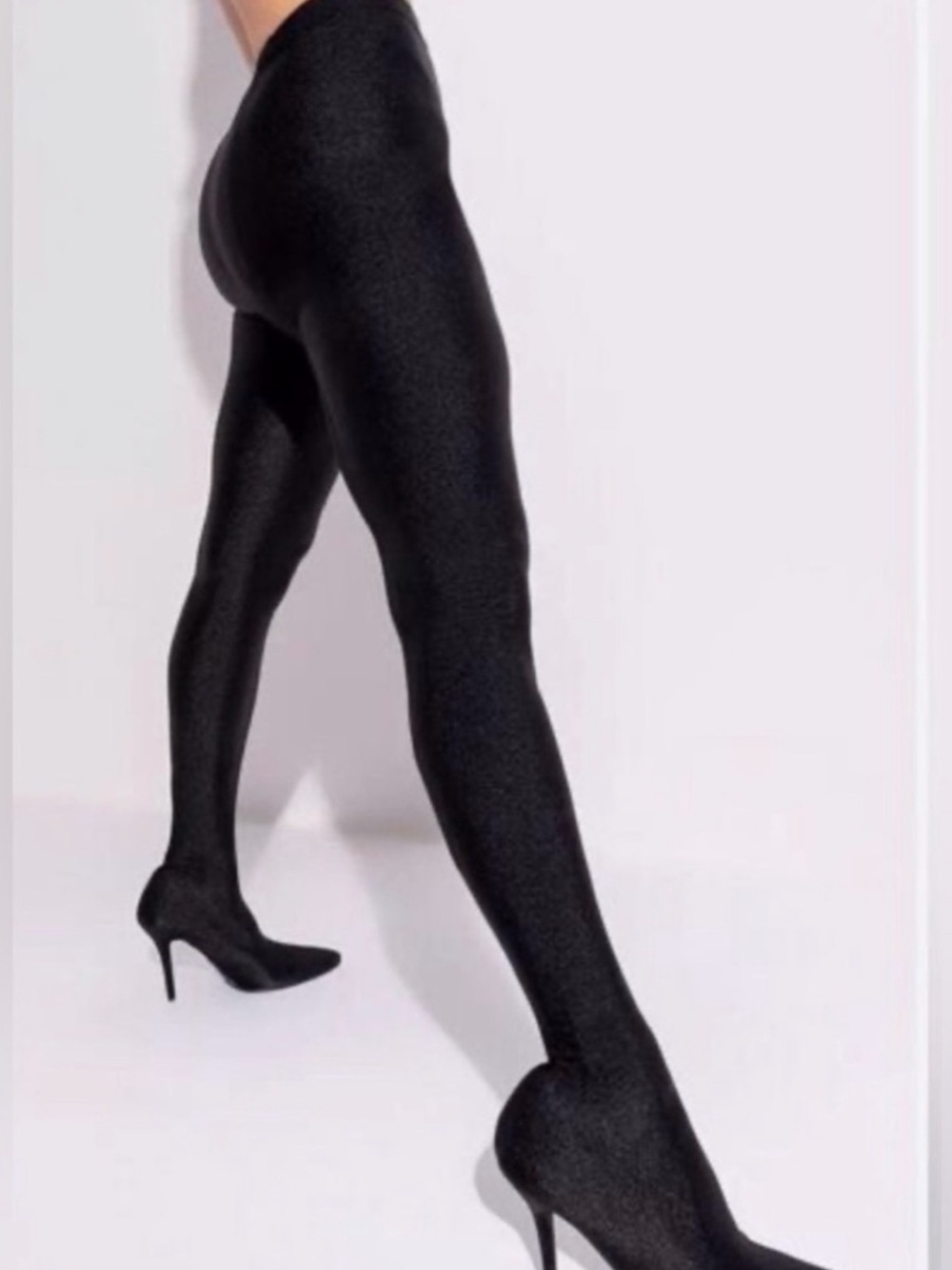 Fashion Nova Black Heeled Boot Tights